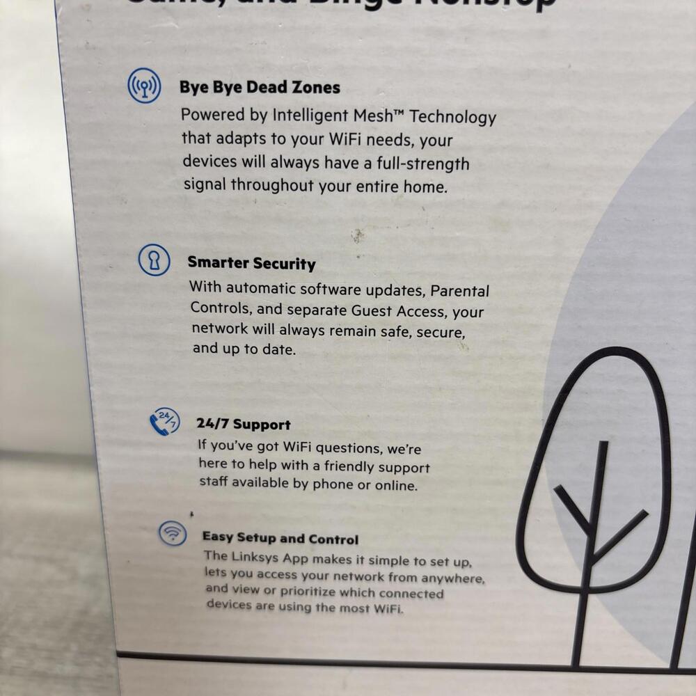 Linksys Max-Stream AX1500 Mesh WiFi 6 Router (MR7310) - New Open Box - Picture 6 of 9